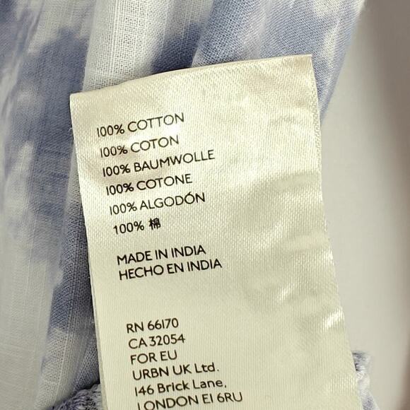 Anthropologie Pilcro Cate Tie Dye Eyelet Button Front Shirt Size XS Blue Purple - Picture 10 of 11